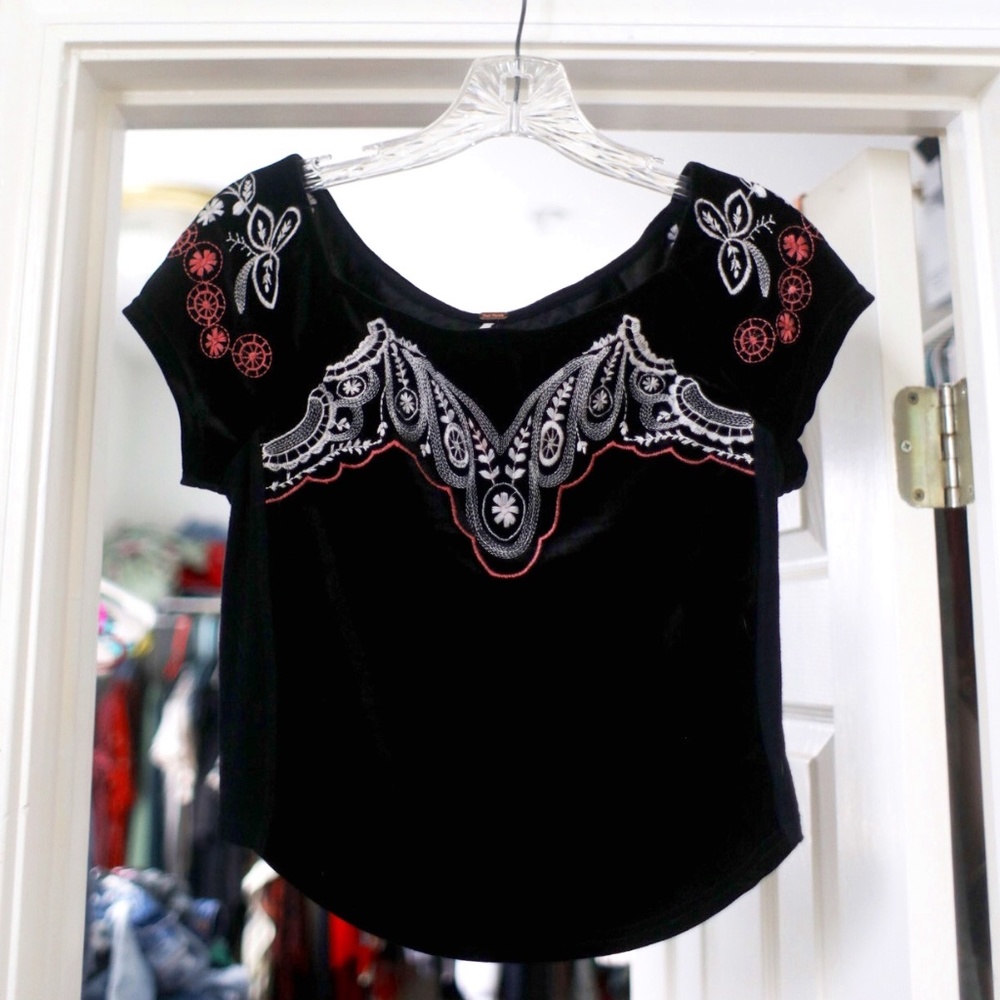 Free people velvet crop top
